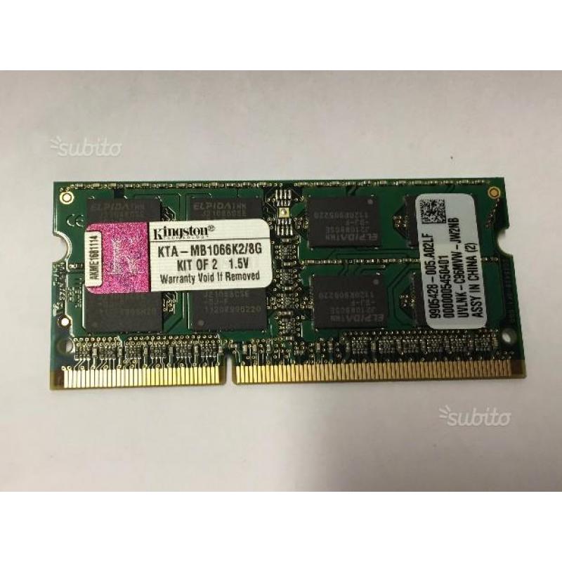 RAM Kingston Technology 4GB DDR3 1066MHz